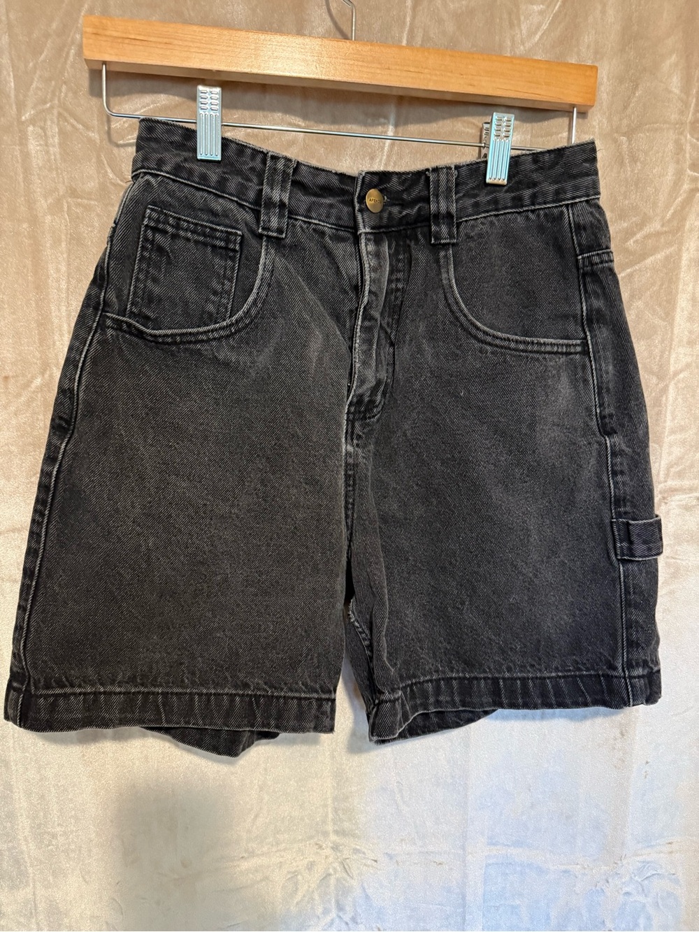Afends Black Washed Denim Shorts / Emilie